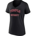 thumbnail image 2 of Women's Fanatics Black Temple Owls Campus V-Neck T-Shirt, 2 of 3