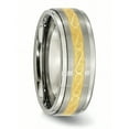 thumbnail image 5 of Titanium 8mm Gold Plated Satin and Polished Band Ring Size 10 Jewelry Gifts for Women - 4.6 Grams, 5 of 7