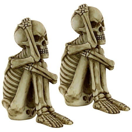 Design Toscano Mr. Bone Jangles Skeleton Sitter Statues: Set of Two