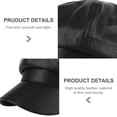 thumbnail image 3 of 56-58 cm tiene circunferencia, boina con borde, sombrero protector solar de cuero de verano para mujer, 3 of 5