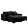 thumbnail image 3 of Comfy Corduroy Sectional Couches for Living Room,Modern Corduroy Couch with Pillows and Round Armrests,Sleeper Couches with 2 Storage Ottoman,Black,2-Seat, 3 of 7