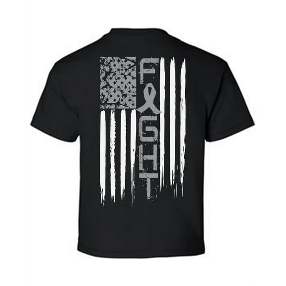 Awkward Styles Brain Cancer Awareness T-Shirt Grey Fight Flag Kids T Shirts Back Print