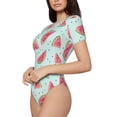 thumbnail image 2 of Naloa Watermelon Women's Short-Sleeved Onesie, One-Piece Swimsuit for Parties, dates, clubs - XX-Large, 2 of 9