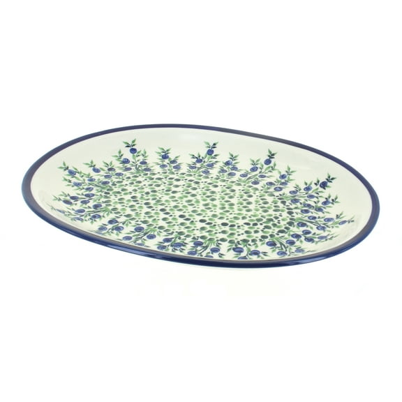 Blue Rose Polish Pottery Porcelain Vine Large Serving Platter