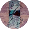 thumbnail image 1 of Ahgly Company Indoor Round Abstract Purple Abstract Area Rugs, 8' Round, 1 of 6