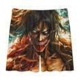 thumbnail image 4 of Attack On Titan Men's Short Pajama Pants Soft Trendy Sleep Shorts Breathable Ice Silk Lounge Shorts 5XL, 4 of 8