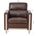 thumbnail image 3 of Xukmct Wood Frame 1 Seater Sofa Chair for Living Room, Office, Bedroom, Brown, 3 of 8