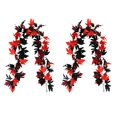 thumbnail image 2 of Vides artificiales de hoja de arce negro de Halloween | 2 paquetes de 175cm | Guirnalda colgante flexible de seda de plástico | Misteriosa decoración multicolor para la puerta de la chimenea, repisa, 2 of 6