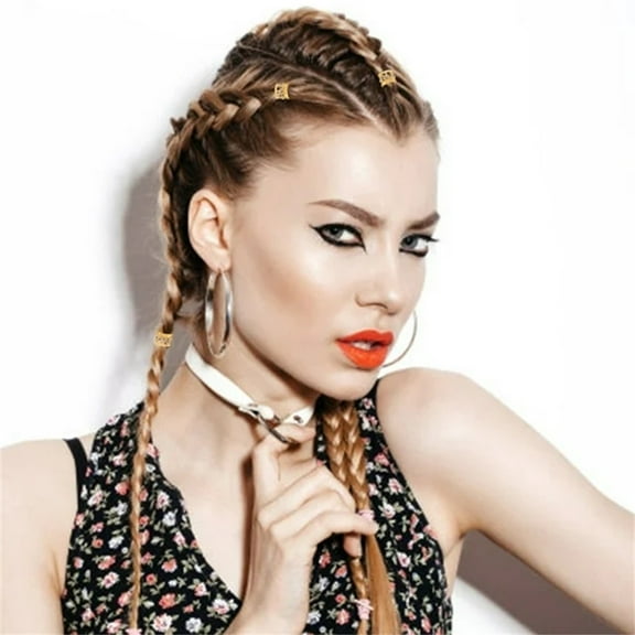 10Pcs Dreadlocks Beads Rhinestone Dreadlock Jewelry Gold And Silver Metal Hair For Women Braids Hair Clips Hair Decoration