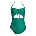 Time and Tru Women's and Women's Plus Cutout Ribbed One Piece Swimsuit
