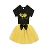 Toddler Baby Girl 1st Birthday Outfits Bee Print Romper Tutu Skirt Clothes Set