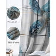 thumbnail image 3 of Sea Turtle Blue Blackout Curtains for Bedroom Living Room Darkening Curtains 54 Inch Long Coastal Ocean Seaweed Wooden Grain Short Curtain for Small Window Treatment Grommet Drapes 52"x54"x2, 3 of 9
