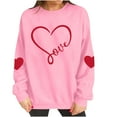 thumbnail image 6 of Itsame Long Sleeve Heart T-Shirts Women's Valentine's Sweatshirt Loose Crew Neck Tops Pink Size M, 6 of 10