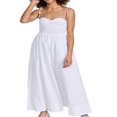 thumbnail image 2 of PENGXIANG une-Ligne Robe avec Poches Femmes Midi Robe avec Cravate Bretelles Spaghetti pour un Look d'Été Élégant, 2 of 5