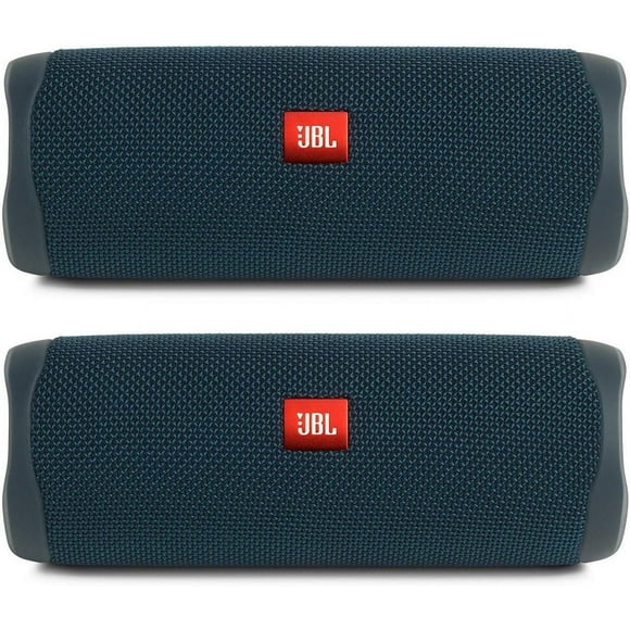 JBL Flip 5 Waterproof Portable Wireless Bluetooth Speaker Bundle - (Pair) Blue
