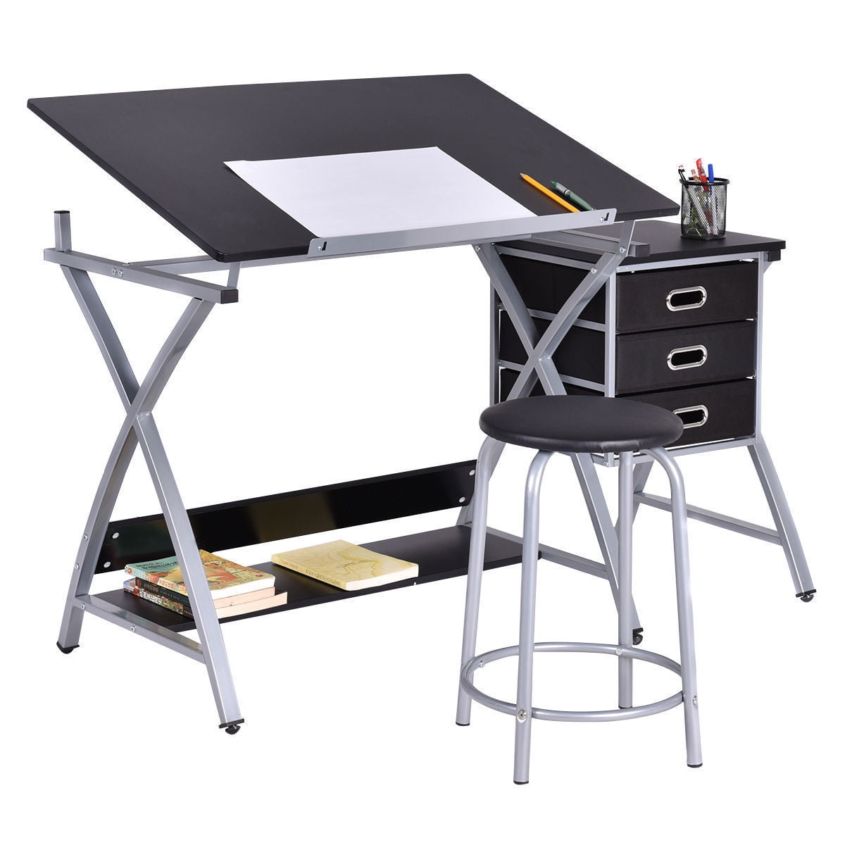 Costway Drafting Table Art Craft Drawing Desk Art Hobby Folding