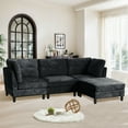 thumbnail image 5 of Soscana 99" Sectional Sofa Couch with Reversible Ottoman for Living Room,Chenille L Shaped 4 Seater,Fits for Living Room,Apartment,Office,Studio,Dark Gray, 5 of 9