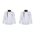 thumbnail image 1 of Wosthever Long Sleeves Chef Jacket Coat Hotel Uniform Tops Waiters Kitchen Blanco 2XL 2Conjunto, 1 of 1