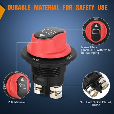 Nilight Battery Disconnect Switch 100A Master Disconnect Isolator