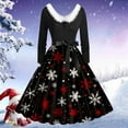 thumbnail image 2 of Christmas Dresses for Womens Holiday Dresses Casual Long Sleeve Print Dress With Collar Elegant Winter Party Wear Flowy Comfortable Day Dress for Holiday Season And, 2 of 3