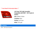 thumbnail image 2 of Left Inner Tail Light Assembly - Compatible with 2009 - 2013 Audi A3 Quattro 2010 2011 2012, 2 of 2