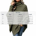 thumbnail image 4 of Sweater for Women Cable Knit Poncho Sweater Turtleneck Long Sleeve Loose Fit Casual Pullover Top, 4 of 6