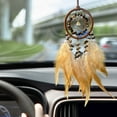 thumbnail image 4 of Crystal Dreamcatcher Car Pendant | Handmade Decorative Hanging Feather Ornament | Modern Boho Interior Wall, Window, Rearview Mirror Décor | 18.5in | Multicolor | 1 Pack, 4 of 6