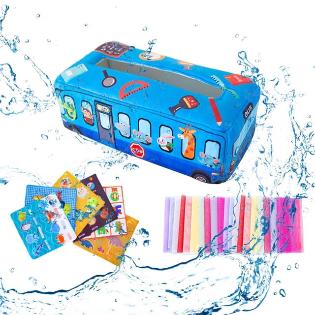 Caja de pañuelos Macarena Juguetes sensoriales para Montessori Azul