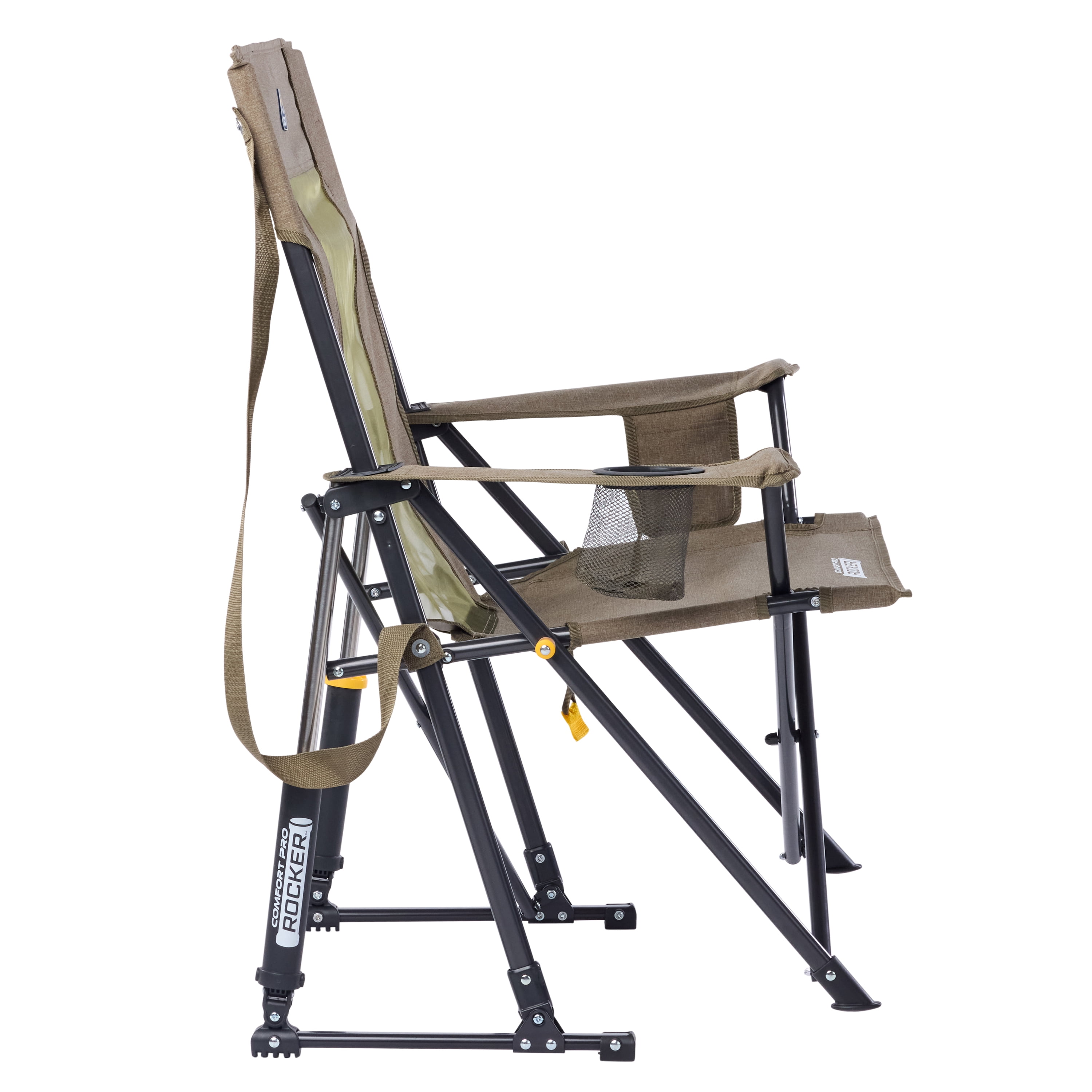 GCI Outdoor Comfort Pro Rocker XL Oversized Rocking Camping Chair, Heathered Aged Fatigue