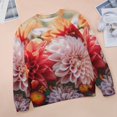 thumbnail image 6 of Watercolor Wildflowers Women's Floral Printed Sweatshirt Long Sleeve Crewneck Casual Loose Vintage Graphic Pullover Tops, 6 of 7