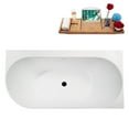 thumbnail image 6 of 59" Streamline B-360-123-BL Soaking Freestanding Tub and Tray With Internal Drain in Matte Black, 6 of 10