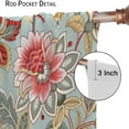 thumbnail image 6 of Floral Print Curtains for Living Room, Boho Paisley Flower Window Treament for Bedroom, Colorful Jacobean Blackout Drapes 2 Panel Sets,55x63 Inch, 6 of 6
