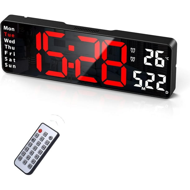 Digital Clock, 13" Large Display Digital Wall Clock for Living Room