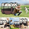 thumbnail image 3 of Large Dog Pet Cat Playpen Tent Portable Exercise Fence Kennel Cage Oxford Crate, 3 of 6