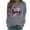Gray, variant on WREESH Women's Love Letter Pink Ribbon Graphic Sweatshirt Lightweight Breast Cancer Awareness Shirts Long Sleeve Pullover Tops Black
