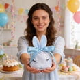 thumbnail image 4 of TanSiDing Easter Gift Bags Easter Bunny Drawstring Treat Bags Cute Rabbit Ear Candy Goodie Reusable Party Favors Gifts for Birthday Party Egg Hunt Stuffer Basket Holiday Decoration, 4 of 6