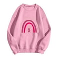 thumbnail image 4 of Crewneck Sweatshirts with Pink Ribbon Printed Women Long Sleeve Tops 2025 Fall Fashion Clothes Winter Pullover Support Cancer Patients (Pink, S), 4 of 4