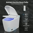 thumbnail image 3 of Smart Toilet with Bidet Built-In - Heated Seat, Auto-Lift Lid & Soft-Close, Bidet Dryer, App/ Control, Electric Tankless System, Plug (110V) - Elongated Modern Wall-Mounted Toilet for Luxury Bathroom, 3 of 7