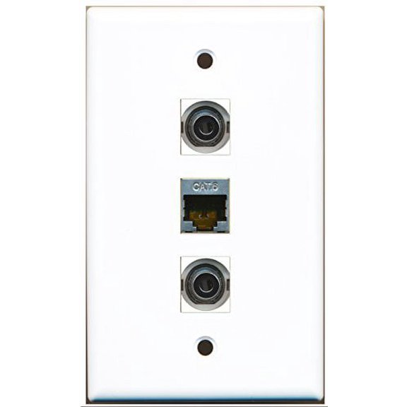 RiteAV - 1 Port Shielded Cat6 Ethernet 2 Port 3.5mm Wall Plate