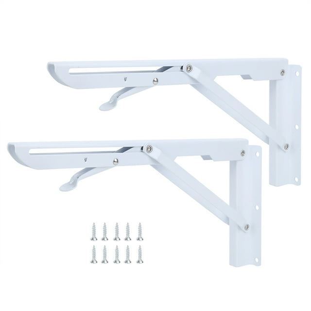 Soporte de estante de pared plegable para el hogar, soporte de ángulo de acero Triangular, 2 uds.