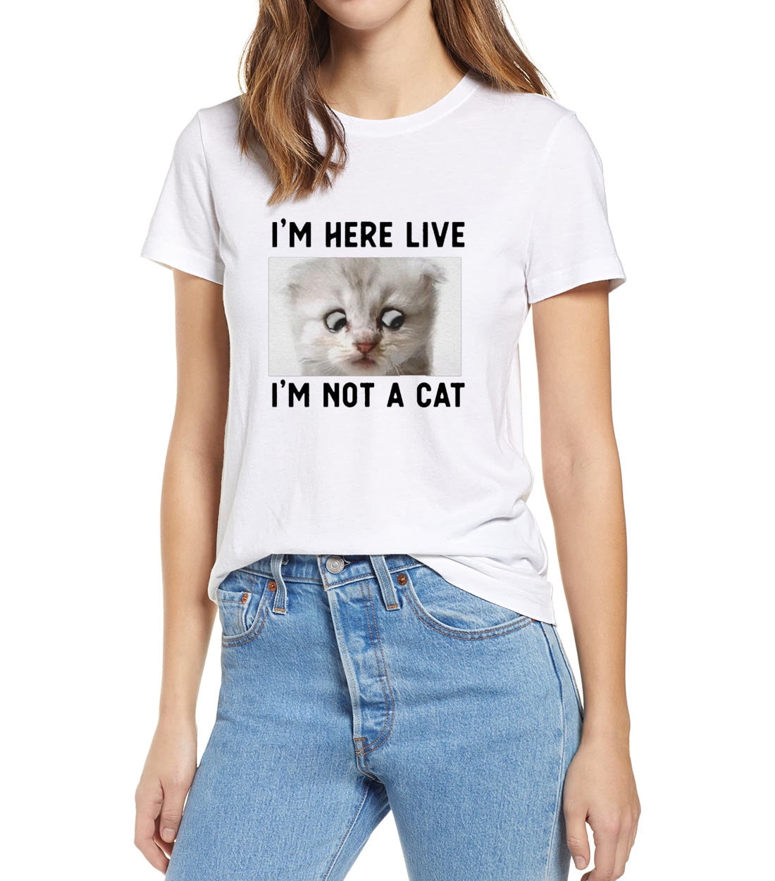Envmenst 100 Cotton Women T Shirt I M Here Live I Am Not A Cat Funny Video Zoom Call Cat Unisex T Shirt Fashion Harajuku Walmart Com Envmenst 100 Cotton Women T Shirt I M Here Live I Am Not A Cat Funny Video Zoom Call Cat Unisex T Shirt Fashion Harajuku Walmart Com