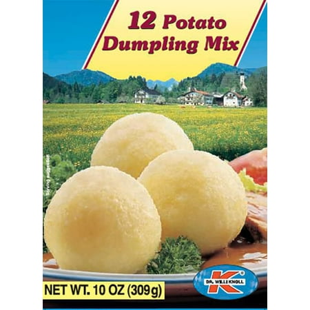 Dr. Willi Knoll 12 Halb And Halb Knoedel German Dumpling Mix, 10 ounce  (Pack of 4) with 4 IntFeast Mints- Easy to Prepare and Delicious Potato