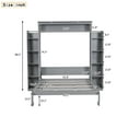 thumbnail image 4 of Queen Size Murphy Bed with LED Lighting & 5-Tier Storage Shelves, Space-Saving Foldable Wall Bed for Guest Room & Home Office, Durable MDF Construction, Gray, 4 of 9