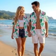 thumbnail image 4 of Womens Short Sleeve Shirts Tropical Hawaiian Shirt Casual Summer Beach Button Down Floral Tops, 4 of 8