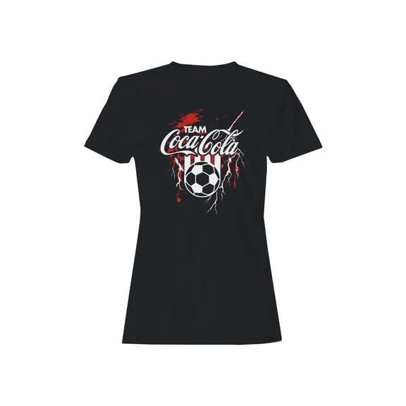 Officially Licensed Coca Cola Team Coca-Cola Soccer Splash Art Women's T-shirt