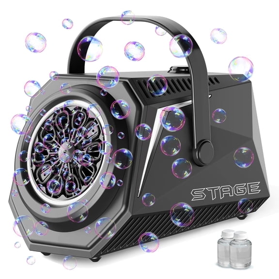TINANA Bubble Machine Automatic Bubble Blower for Kids, 20000 Big Bubbles Per Minute, Batteries Bubble Maker for Indoor Outdoor Birthday, Wedding, Parties, Gifts-Black