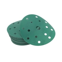 Unique Bargains Car Sanding Discs 6" 15 Hole 320 Grit Abrasion Resistance | Round Hook and Loop Sandpaper Green 50 Pcs