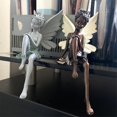 thumbnail image 5 of Estatua de hada, escultura de ángel, ángel, duendecillo, artesanía, figura de jardín, adornos para el hogar, patio, decoración de césped (marrón), 5 of 5