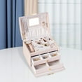 thumbnail image 3 of GUOOL Box Organizer with Mirror Drawers for Earrings Pink, 3 of 6