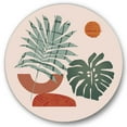 thumbnail image 2 of Designart - Moon & Sun Shapes In Retro Green & Terracotta Tone - Modern Metal Circle Wall Art, 2 of 5